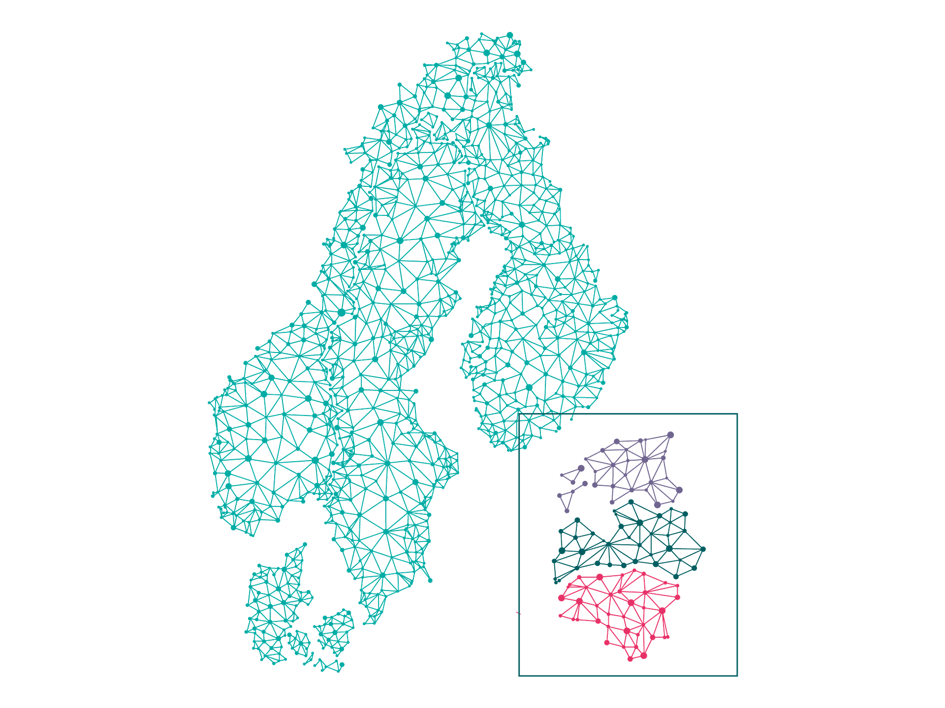 Map of the nordic countries and the Baltics.