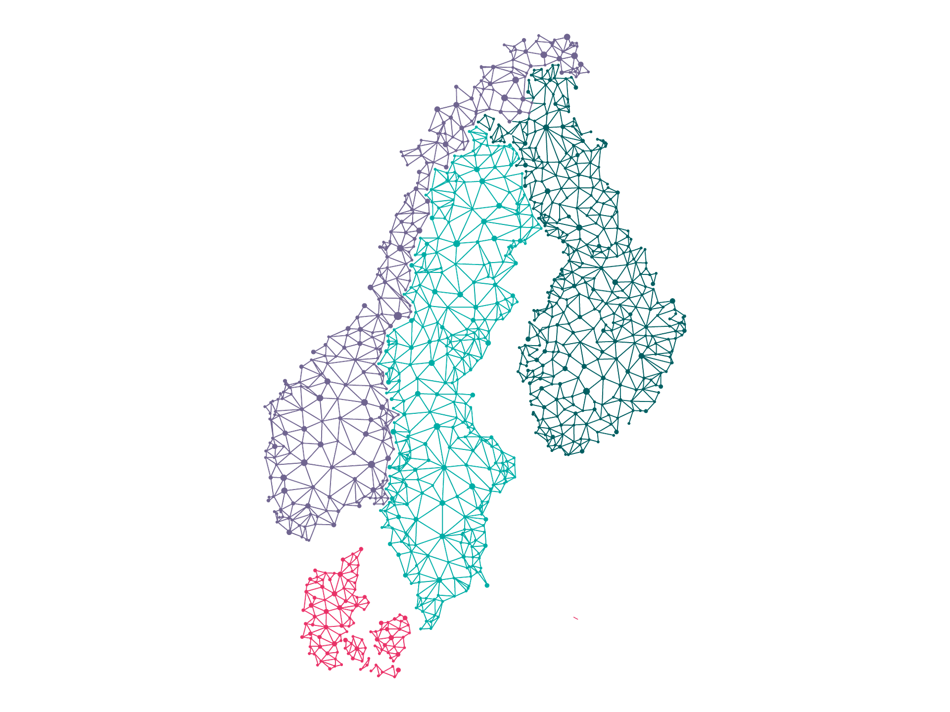 Map of the Nordic countries