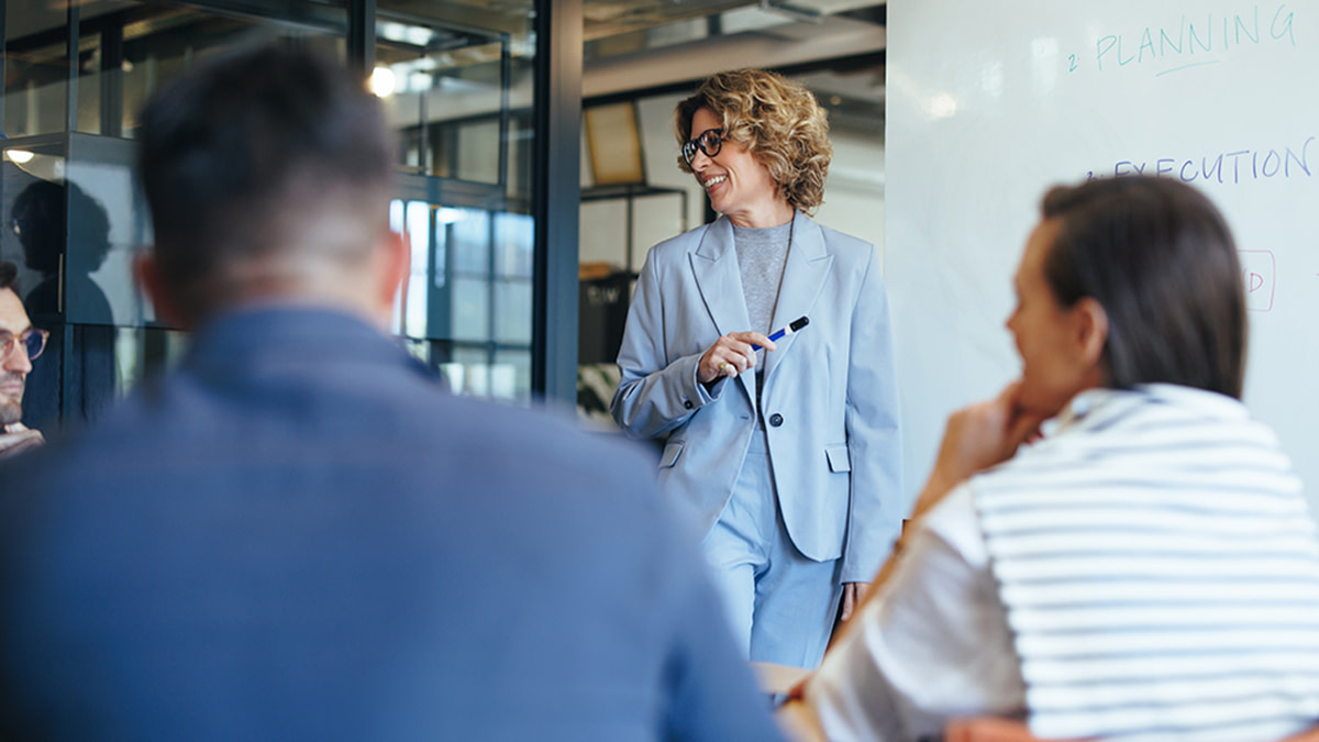 Business colleagues having a discussion in a meeting